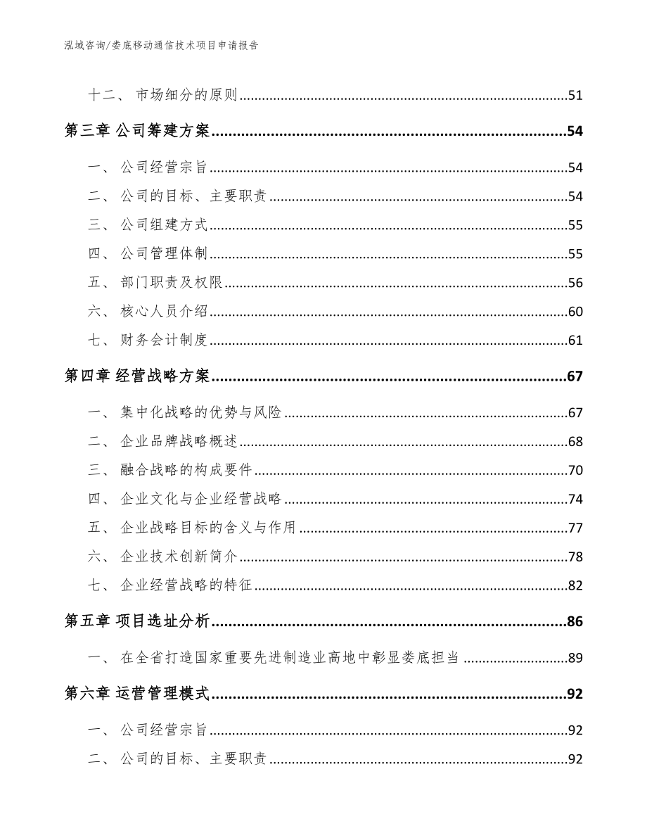 娄底移动通信技术项目申请报告_范文参考_第2页