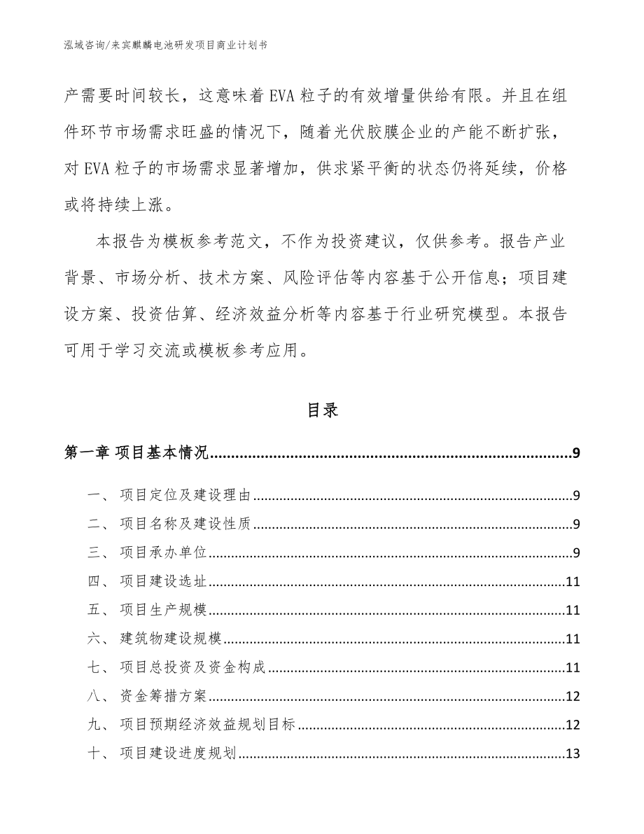来宾麒麟电池研发项目商业计划书（模板范文）_第3页
