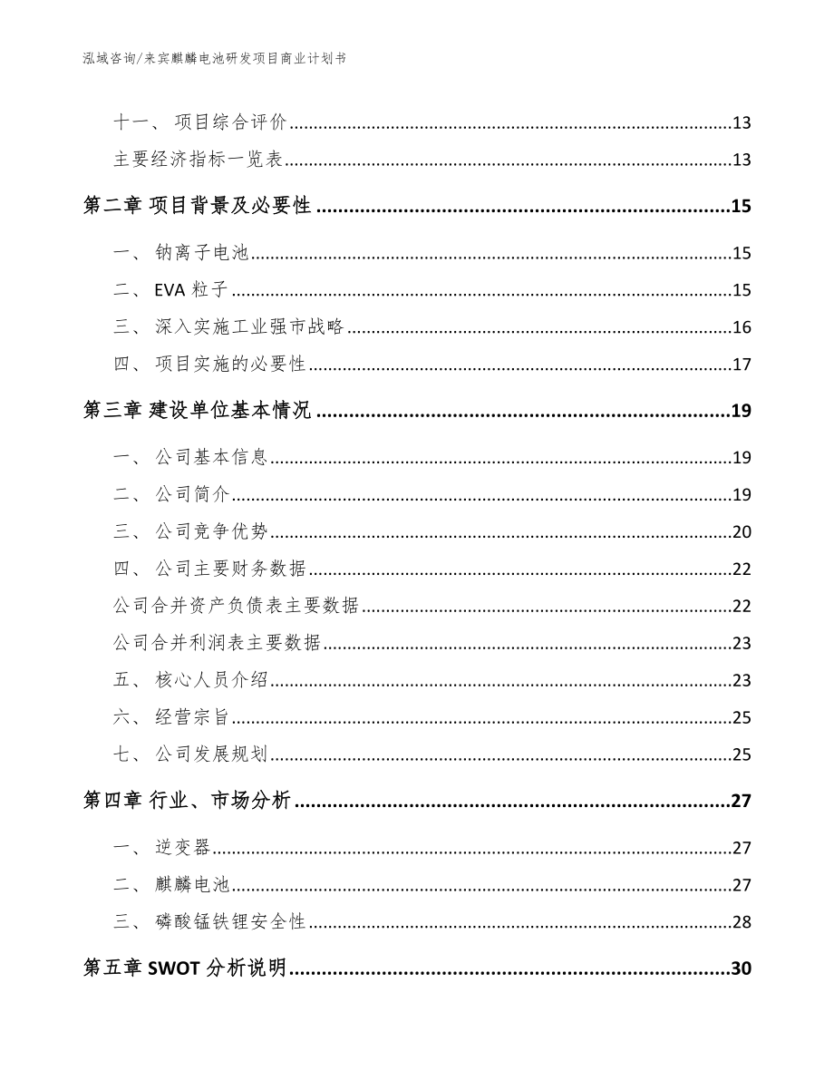 来宾麒麟电池研发项目商业计划书（模板范文）_第4页