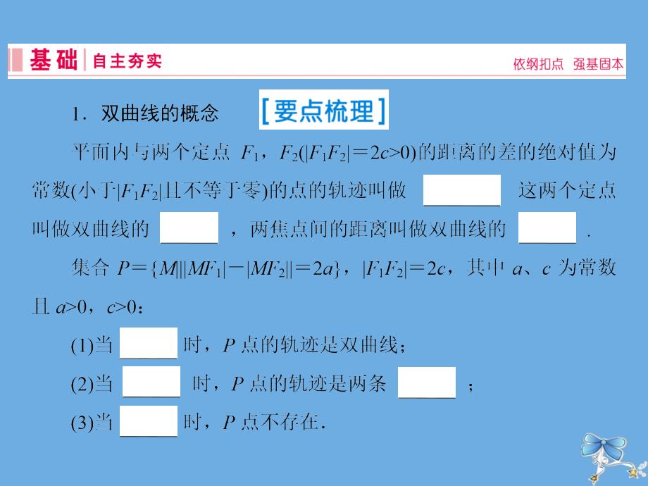 2020届新高考数学艺考生总复习 第七章 平面解析几何 第6节 双曲线课件_第3页