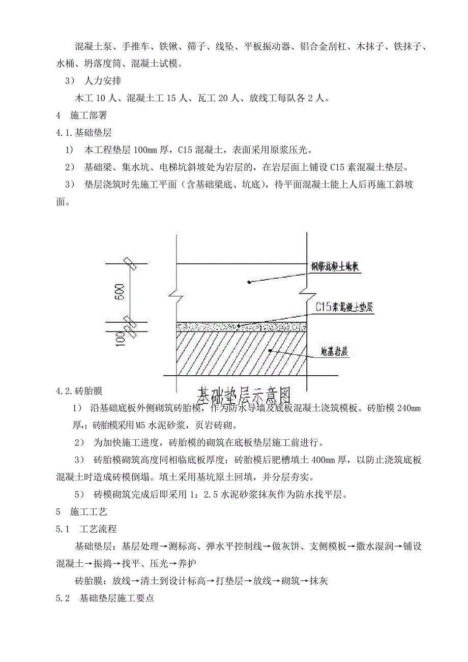 基础垫层与砖胎模施工方案_第2页