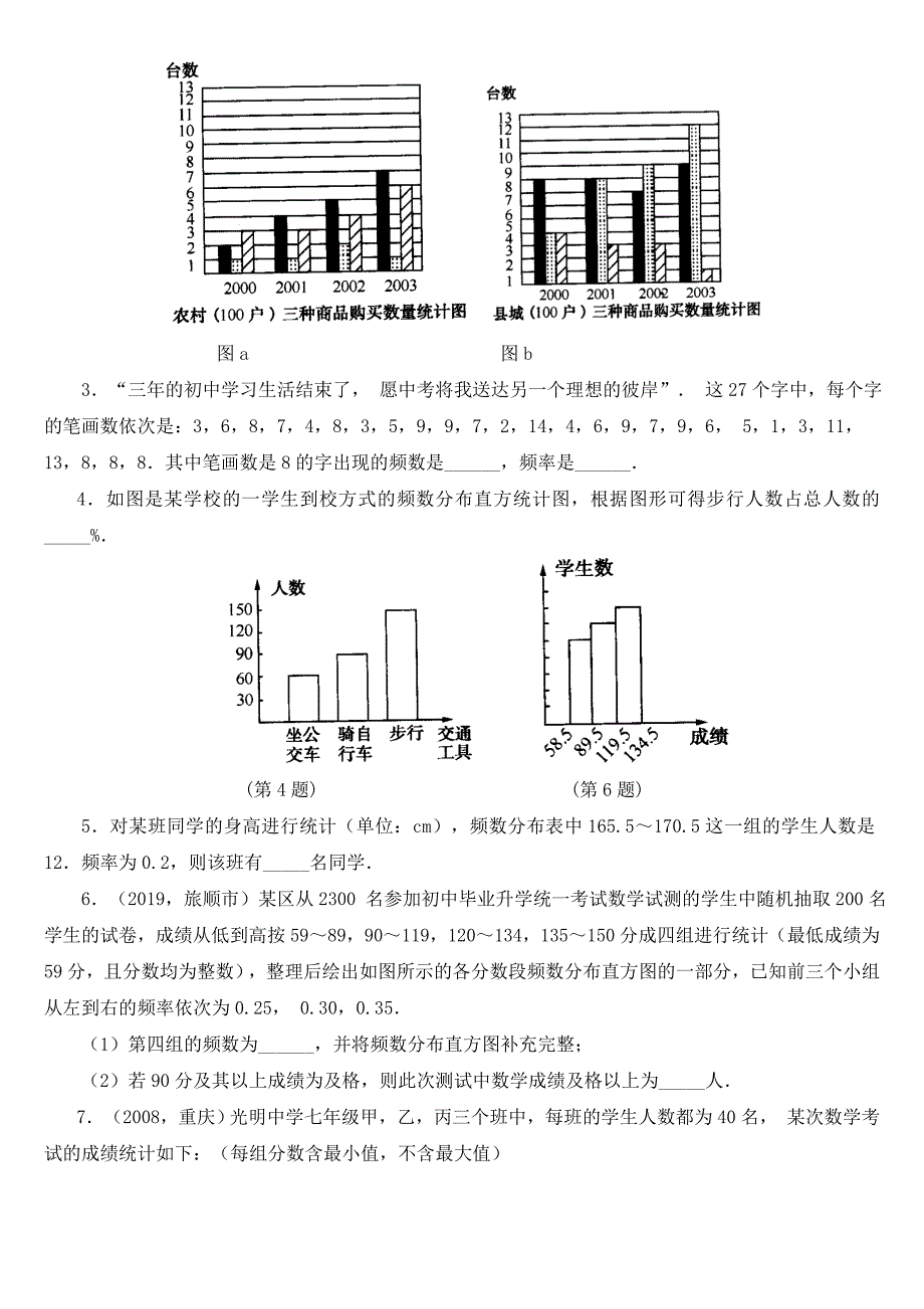 统计图表描述数据-中考数学复习知识讲解+例题解析+强化训练_第3页