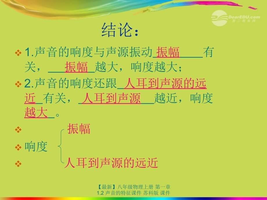 最新八年级物理上册第一章1.2声音的特征课件苏科版课件_第5页