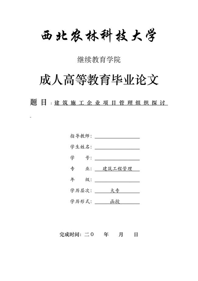 建筑工程管理-建筑施工企业项目管理组织探讨.doc