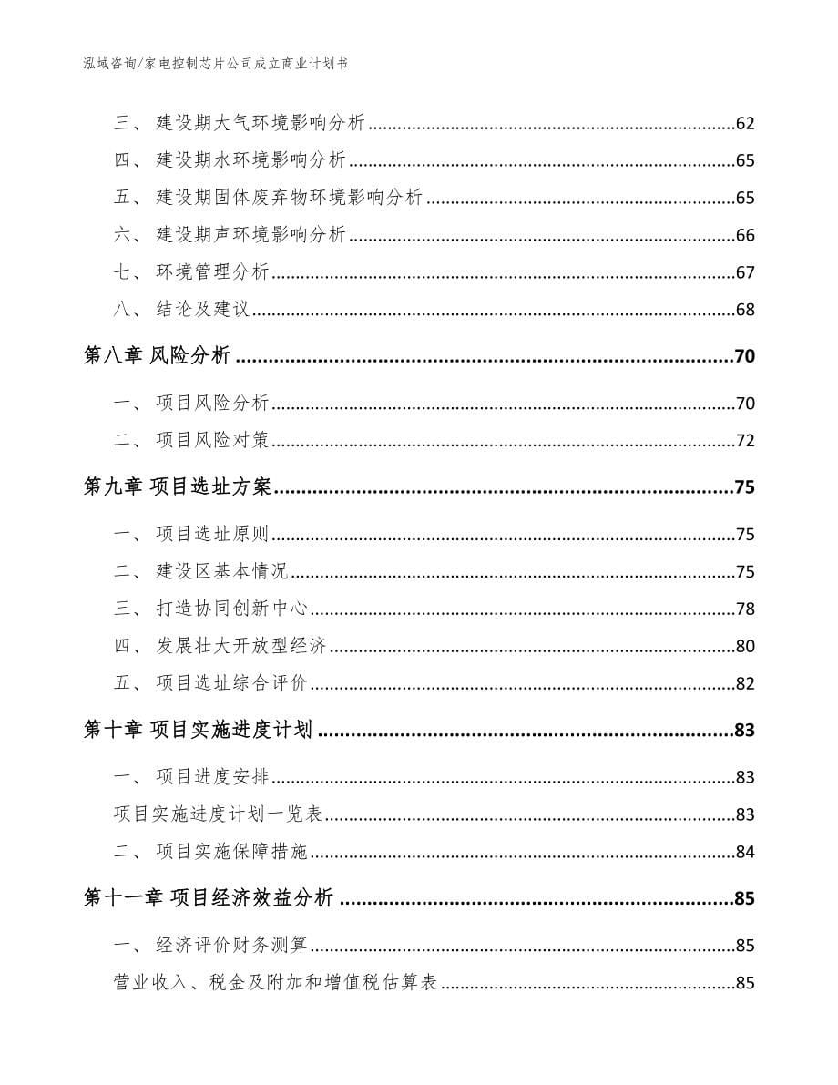 家电控制芯片公司成立商业计划书【范文模板】_第5页