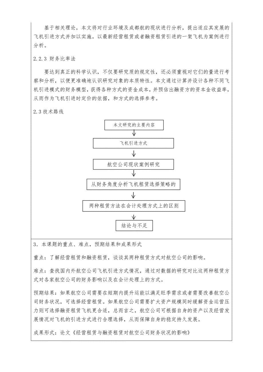 开题报告 经营租赁与融资租赁对航空公司财务状况的影响分析研究_第5页