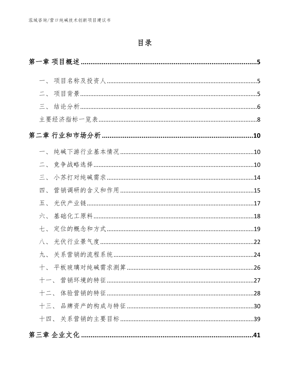 营口纯碱技术创新项目建议书（模板）_第1页