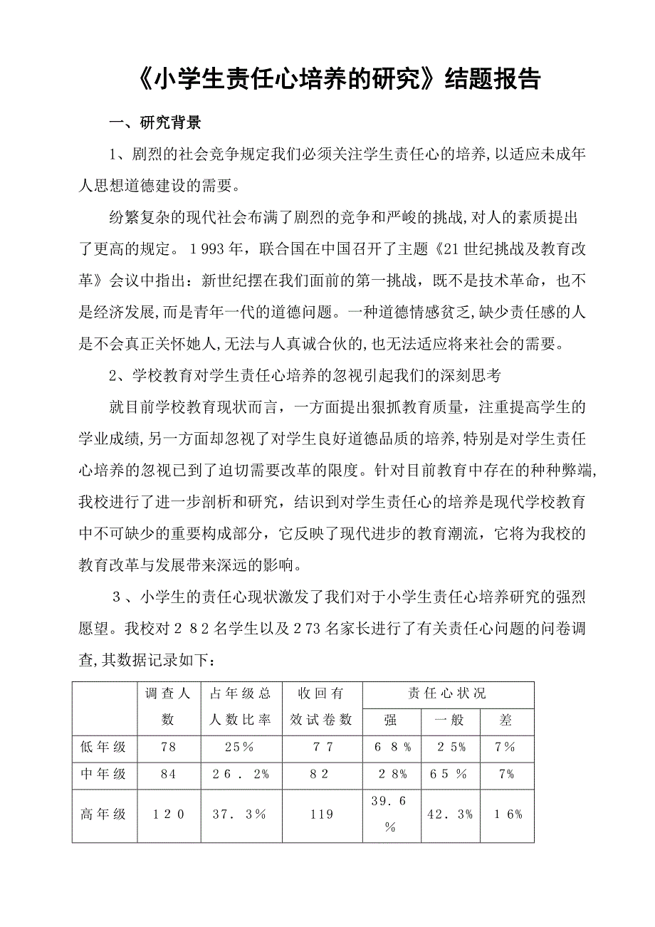 《小学生责任心培养的研究》结题报告[1]_第1页