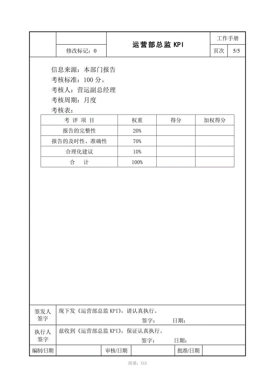 运营部总监KPI考核_第5页