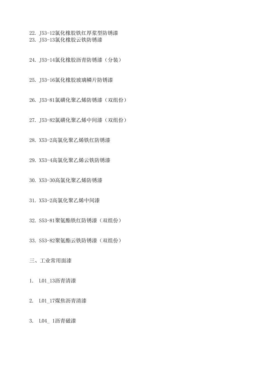工业常用漆及编代码及wh完整版_第5页