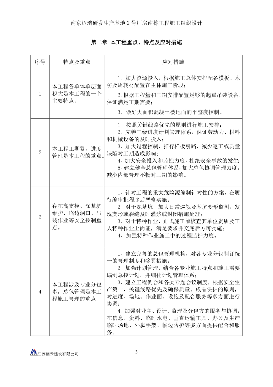 南京迈瑞研发生产基地2号厂房南栋施工组织设计.doc_第4页