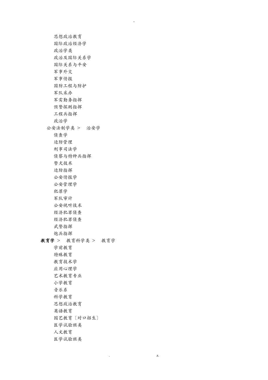 中国高校大学专业大全分类汇总_第3页
