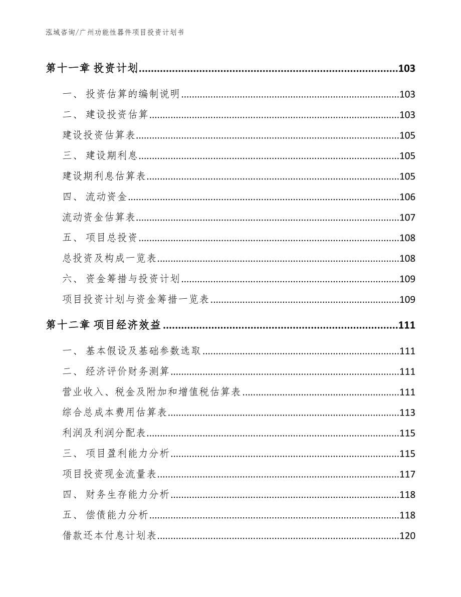 广州功能性器件项目投资计划书【范文模板】_第5页