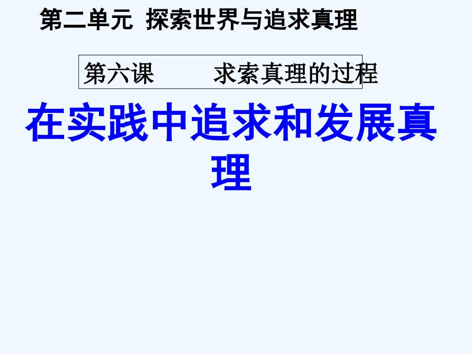 高中政治 6.2 在实践中追求和发展真理课件 新人教版必修4_第1页