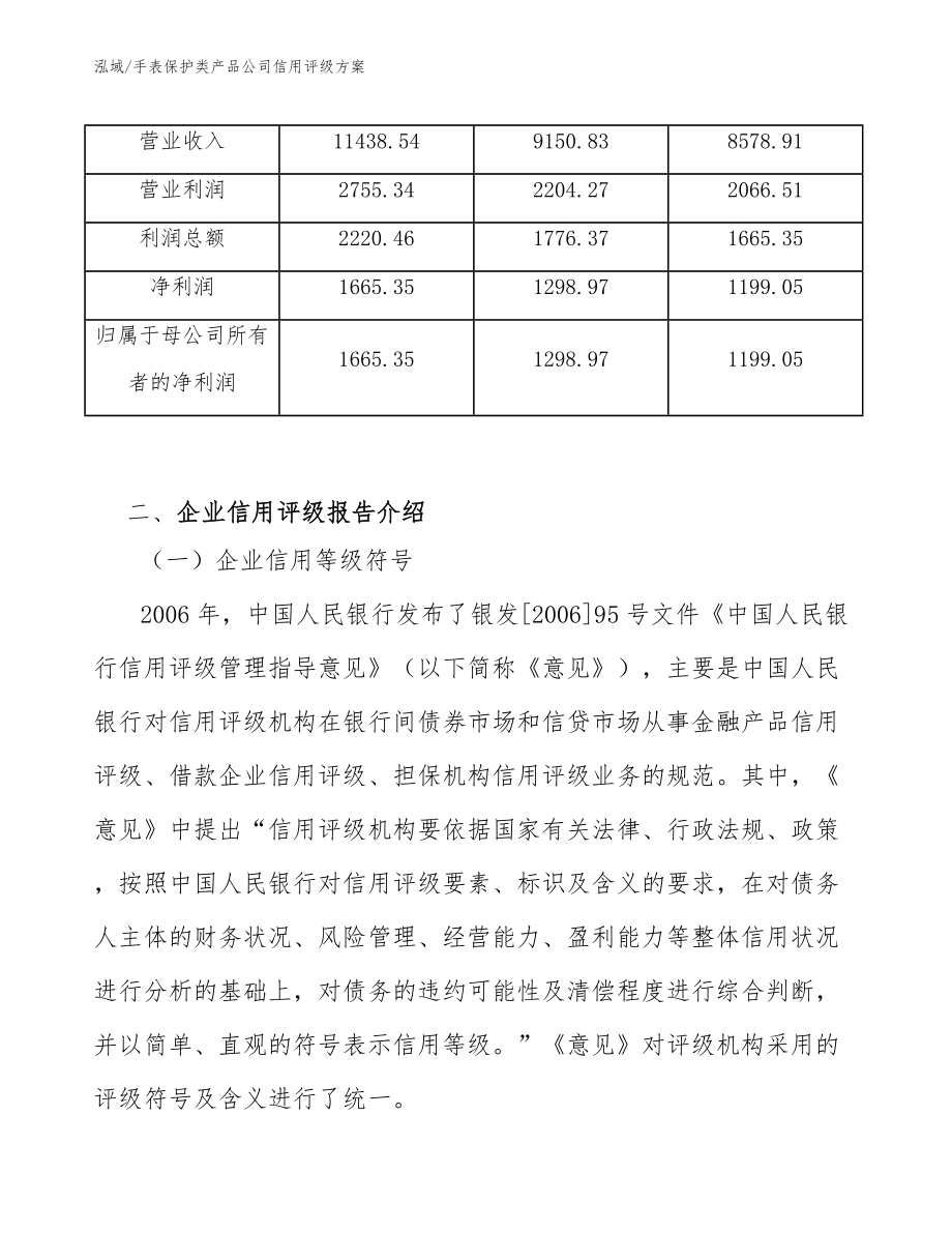 手表保护类产品公司信用评级方案_参考_第4页