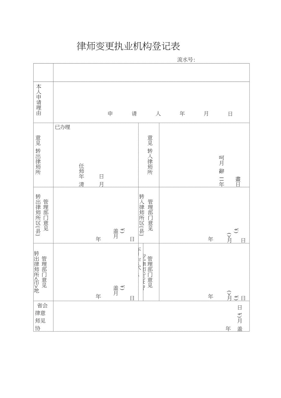 律师变更执业机构登记表_第1页