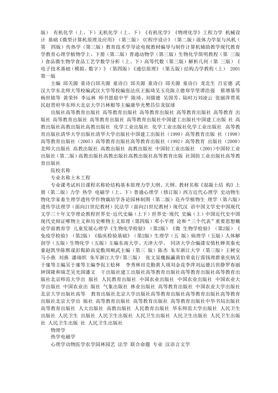 河北省 专接本考试专业课考试 所考科目 用参考教材目录0001_第2页