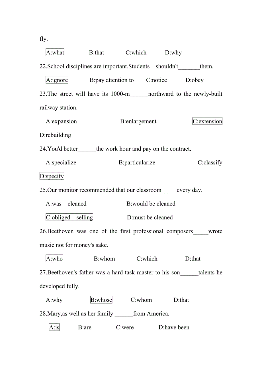 英语期末考试答案_第3页