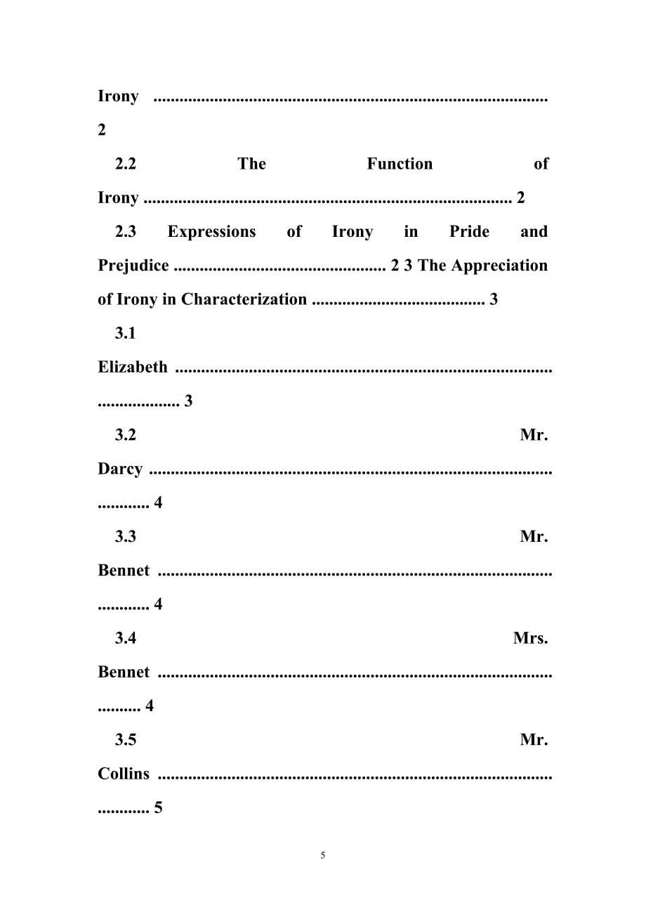 英语论文《傲慢与偏见》中反讽写作手法(1)_第5页