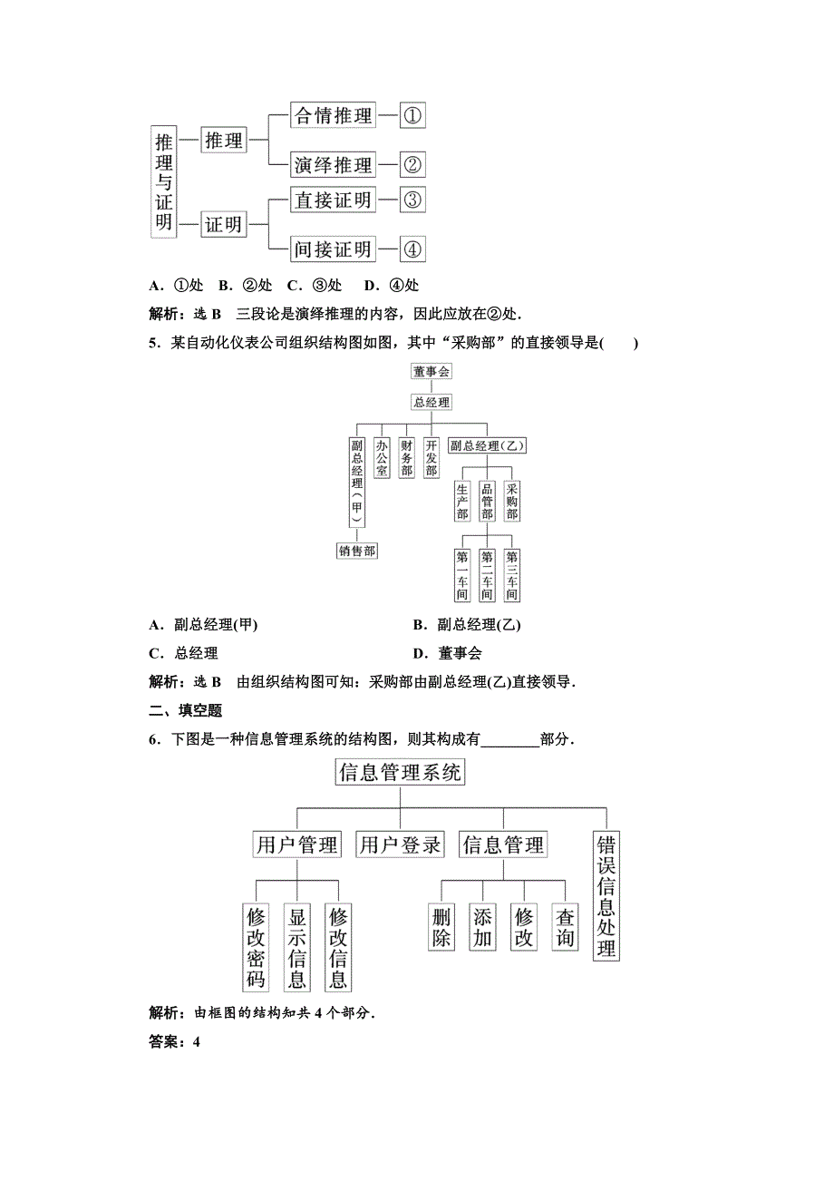 人教版 高中数学【选修 21】 课时跟踪检测十二　结构图_第2页