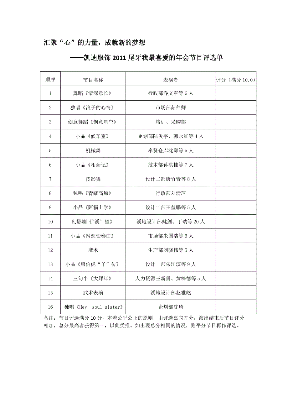 节目评选单_第1页