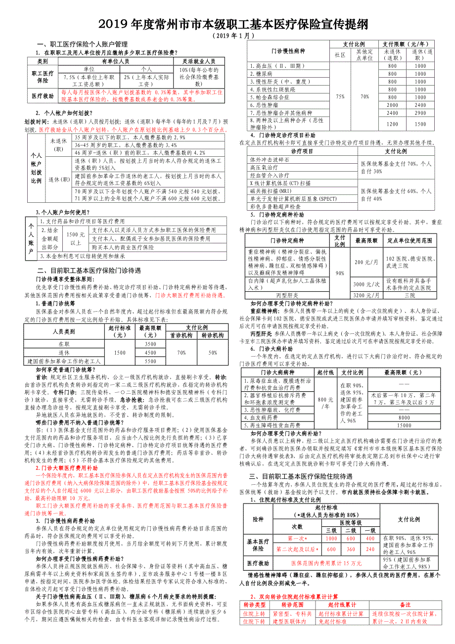 2019常州本级职工基本医疗保险宣传提纲_第1页