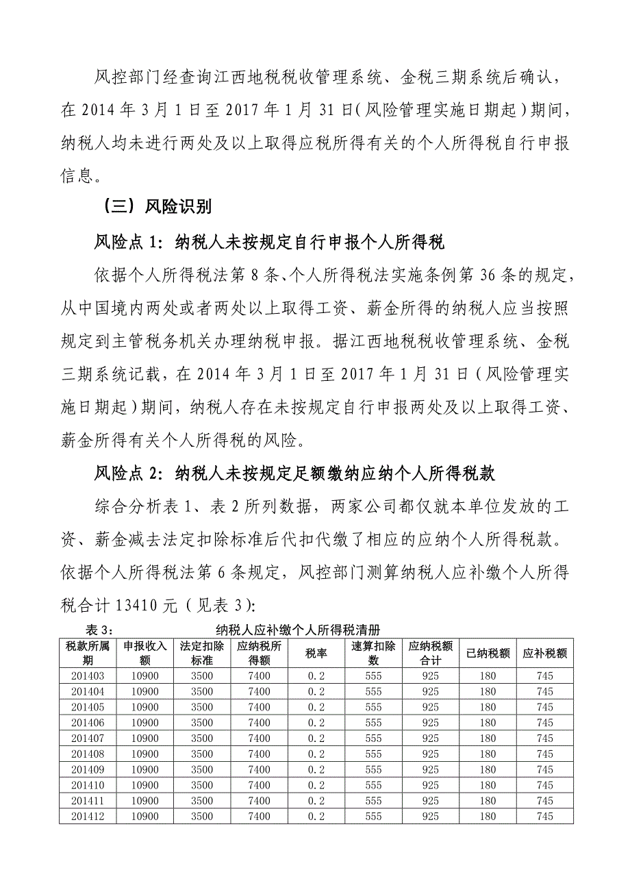 自然人两处以上取得工资薪金个人所得税风险管理案例.doc_第3页