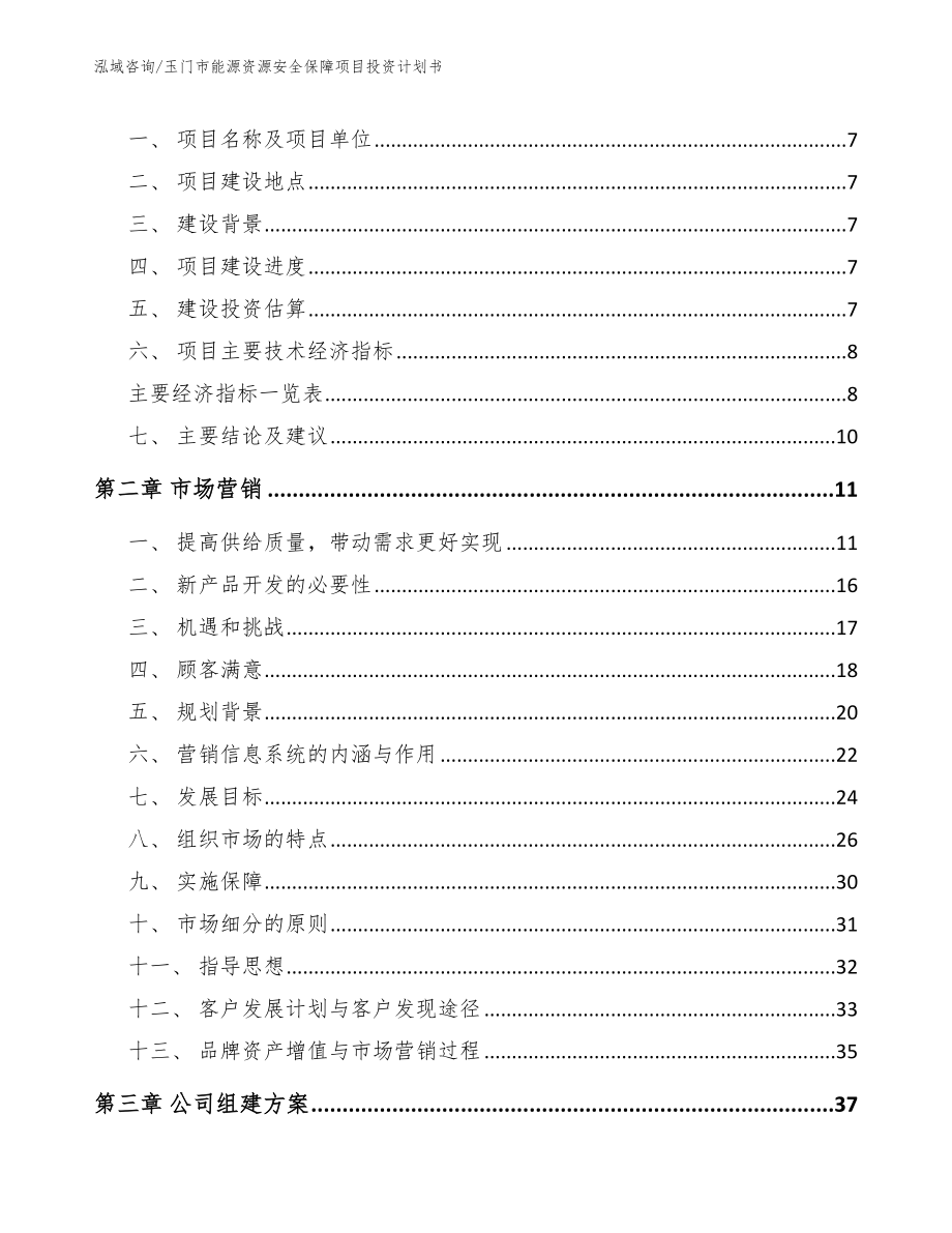 玉门市能源资源安全保障项目投资计划书_范文模板_第2页