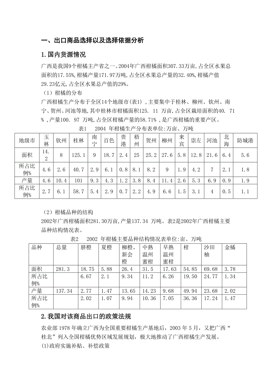 出口柑橘经营方案.doc_第1页