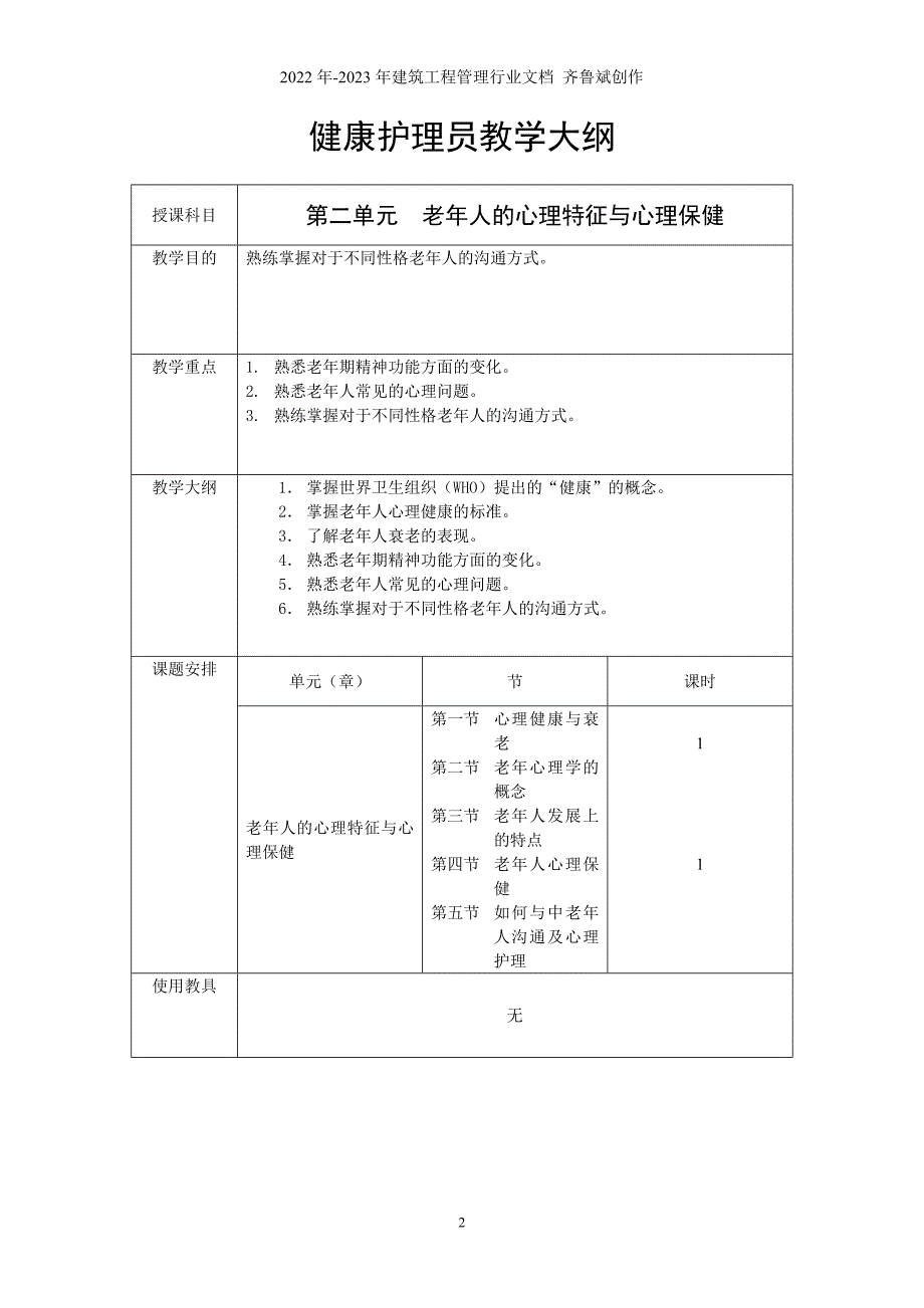 健康护理培训大纲_第2页