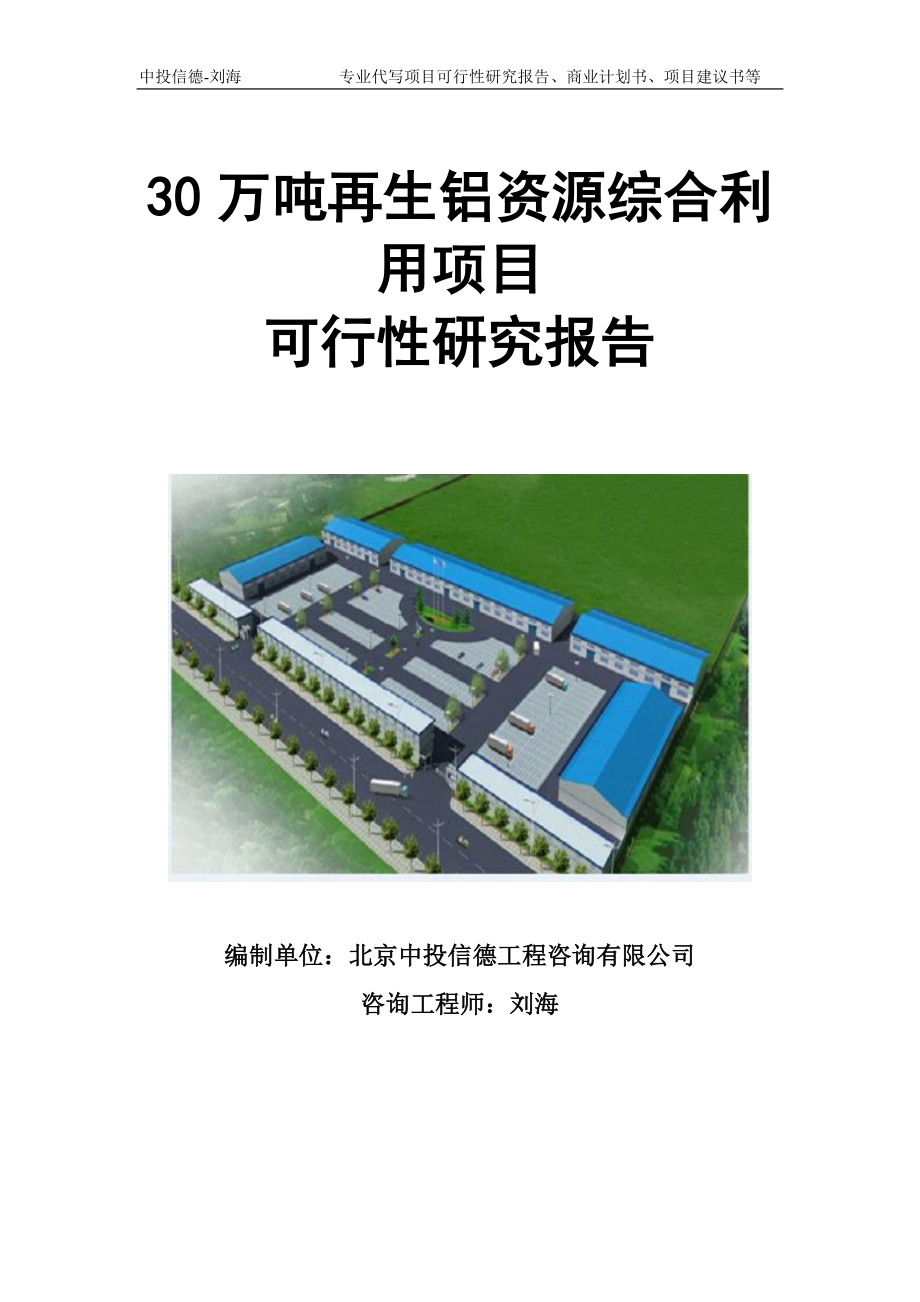 30万吨再生铝资源综合利用项目可行性研究报告模板立项审批_第1页