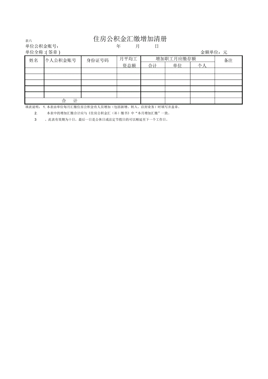 宜昌市住房公积金汇缴增加清册_第1页