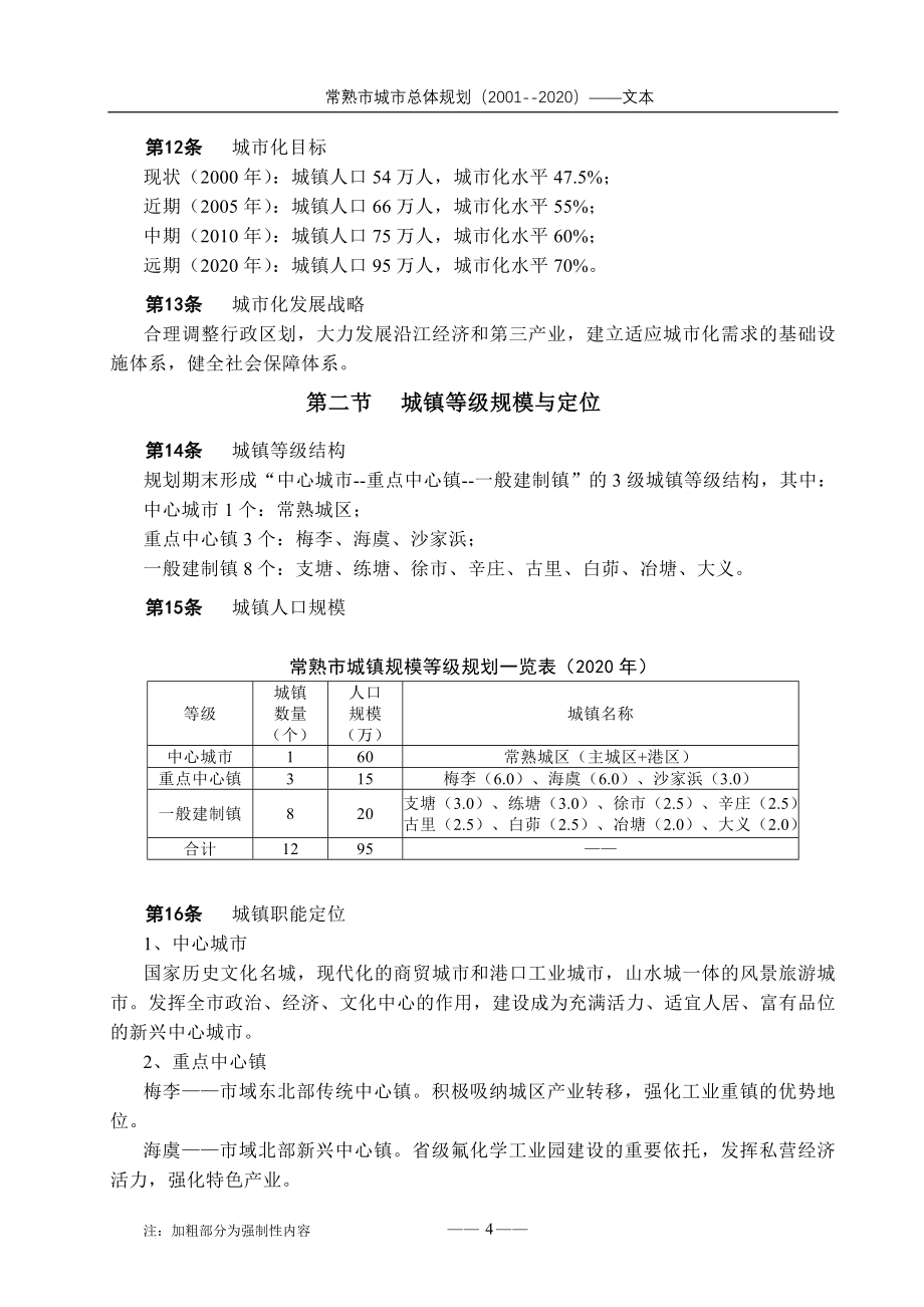 常熟市城市总体规划(2001--2020)_第4页