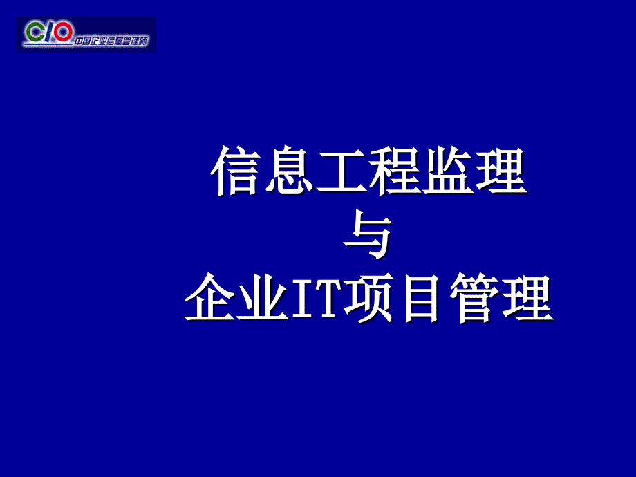 信息工程监理与企业IT项目管理_第1页