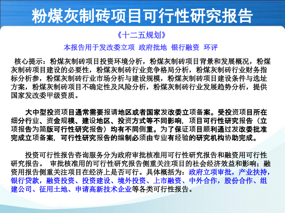 pAAA粉煤灰制砖项目可行性研究报告_第1页