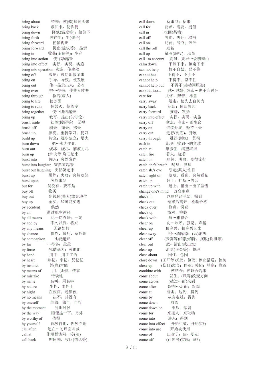 高中英语常用词组总汇表_第3页