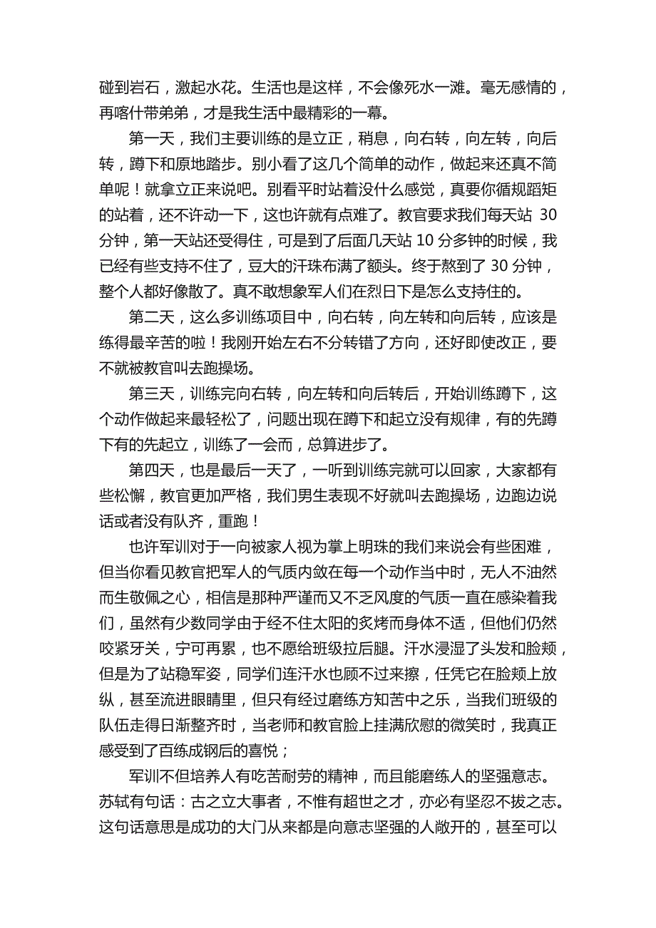 军训个人总结（15篇）_第4页