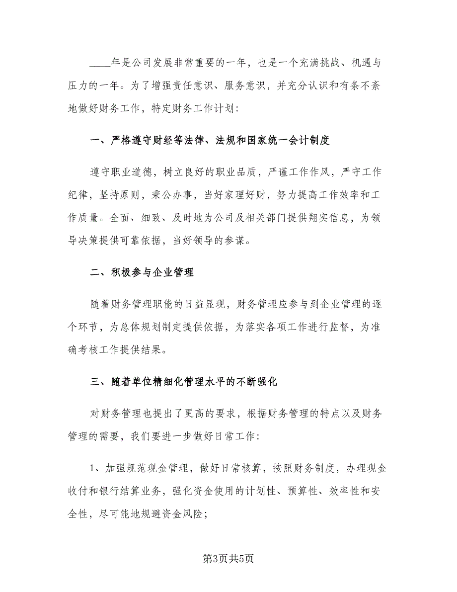 2023企业个人财务工作计划目（2篇）.doc_第3页