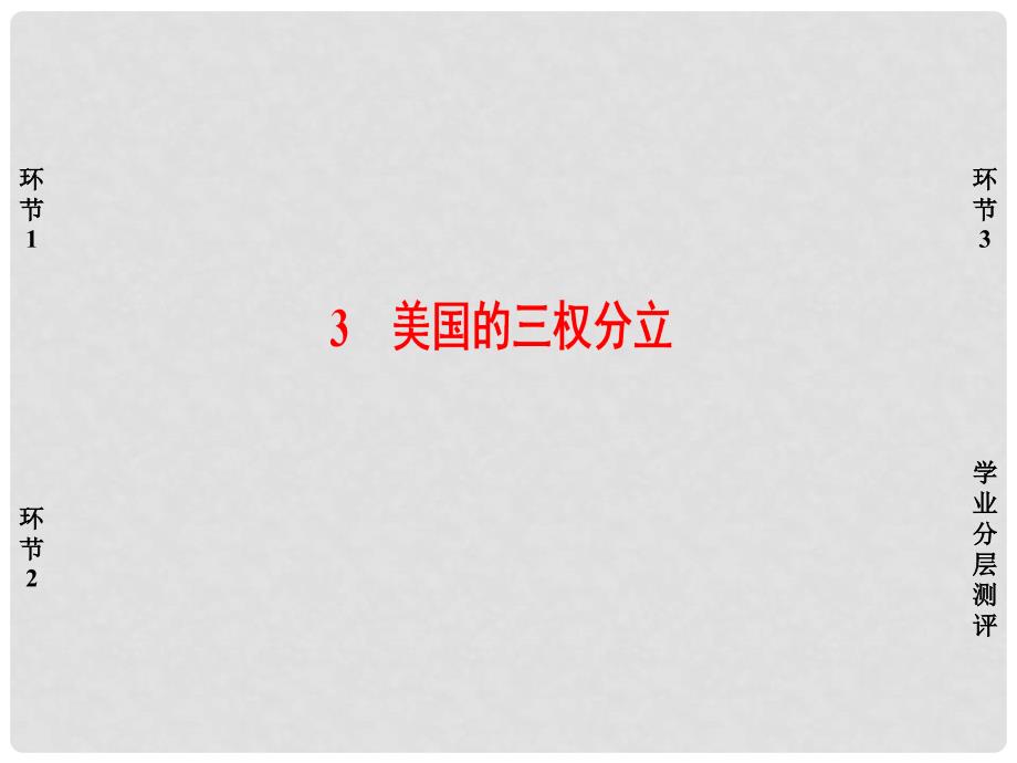 高中政治 专题3 联邦制、两党制、三权分立：以美国为例 3 美国的三权分立制课件 新人教版选修3_第1页