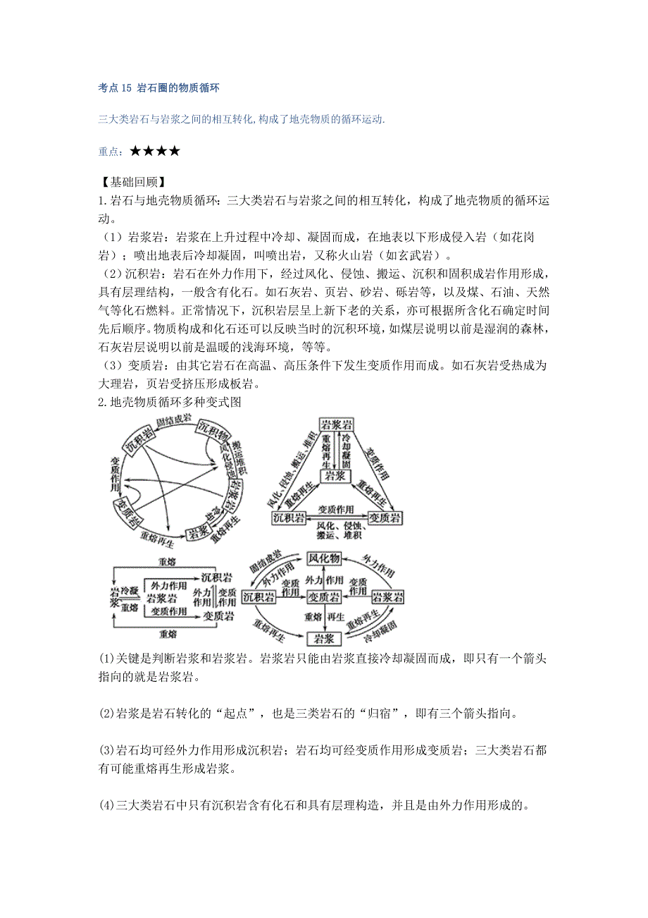 考点15 岩石圈的物质循环_第1页