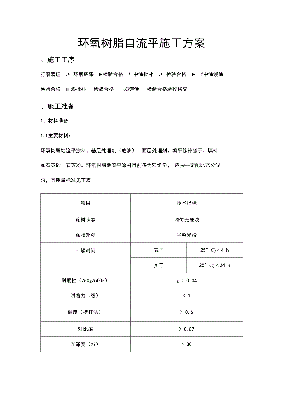 环氧树脂自流平施工组织方案_第1页