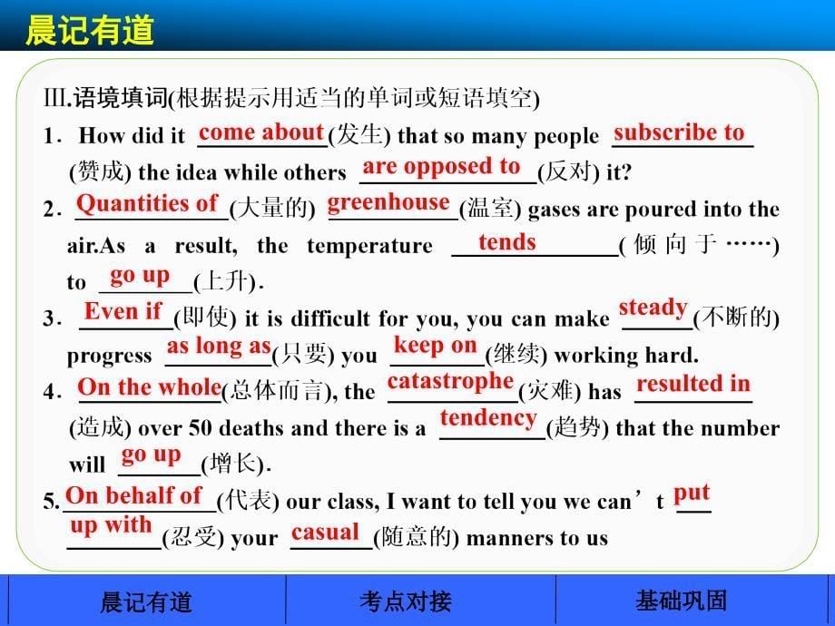 高三英语人教版大一轮复习讲义课件Book6Unit4Globalwarming_第5页