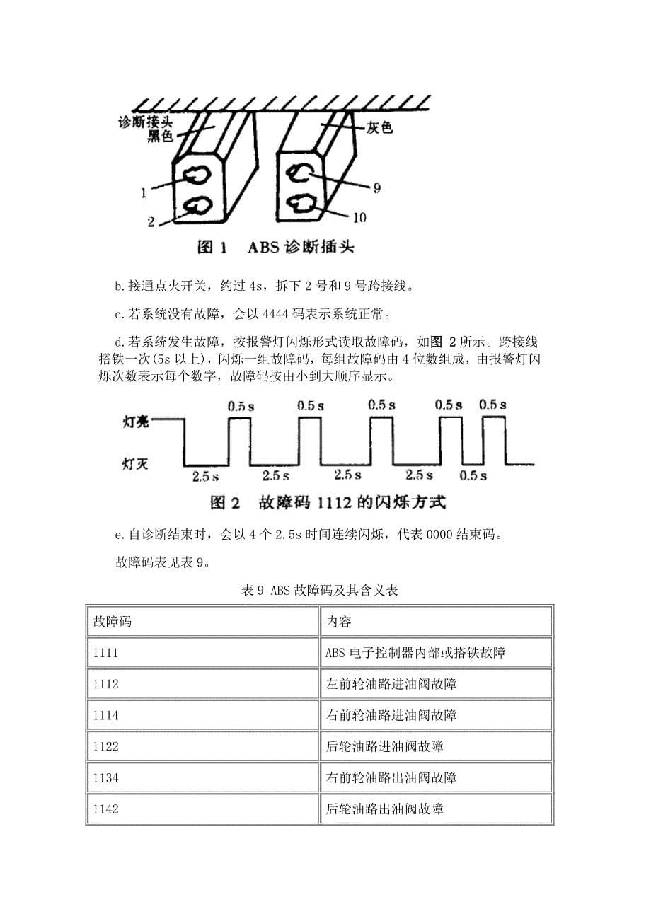 奥迪轿车ABS的电路检测与故障自诊断_第5页