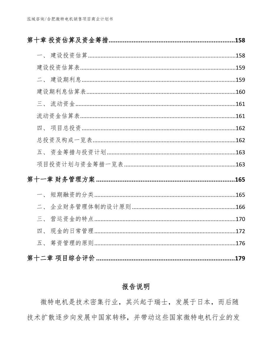 合肥微特电机销售项目商业计划书（参考范文）_第5页