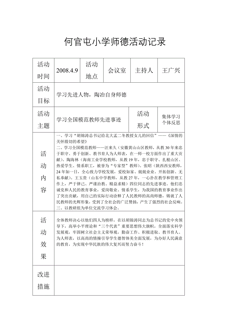 小学师德活动记录_第2页