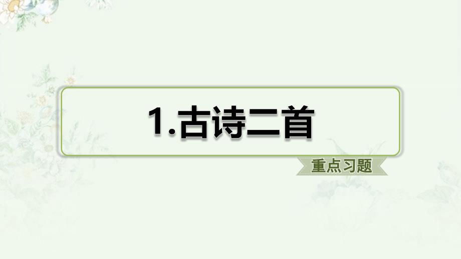 部编人教版二年级下册第一单元重点习题练习ppt课件_第2页