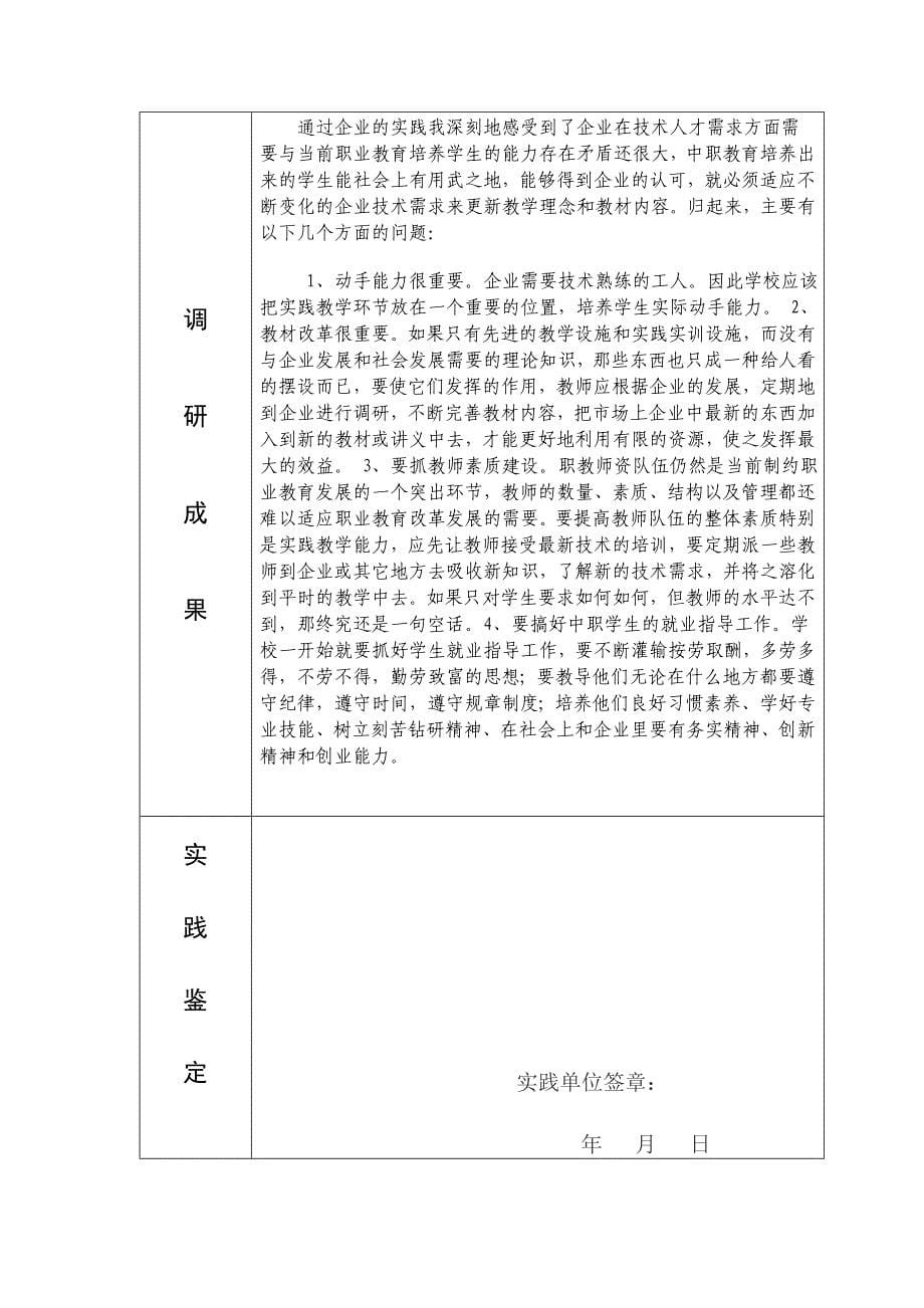 教师下企业实践考核鉴定表_第5页