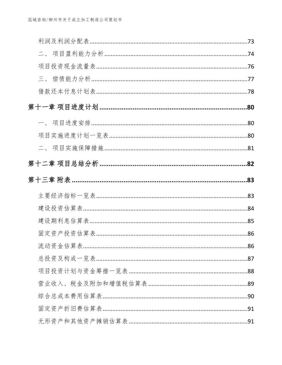 柳州市关于成立加工制造公司策划书_第5页