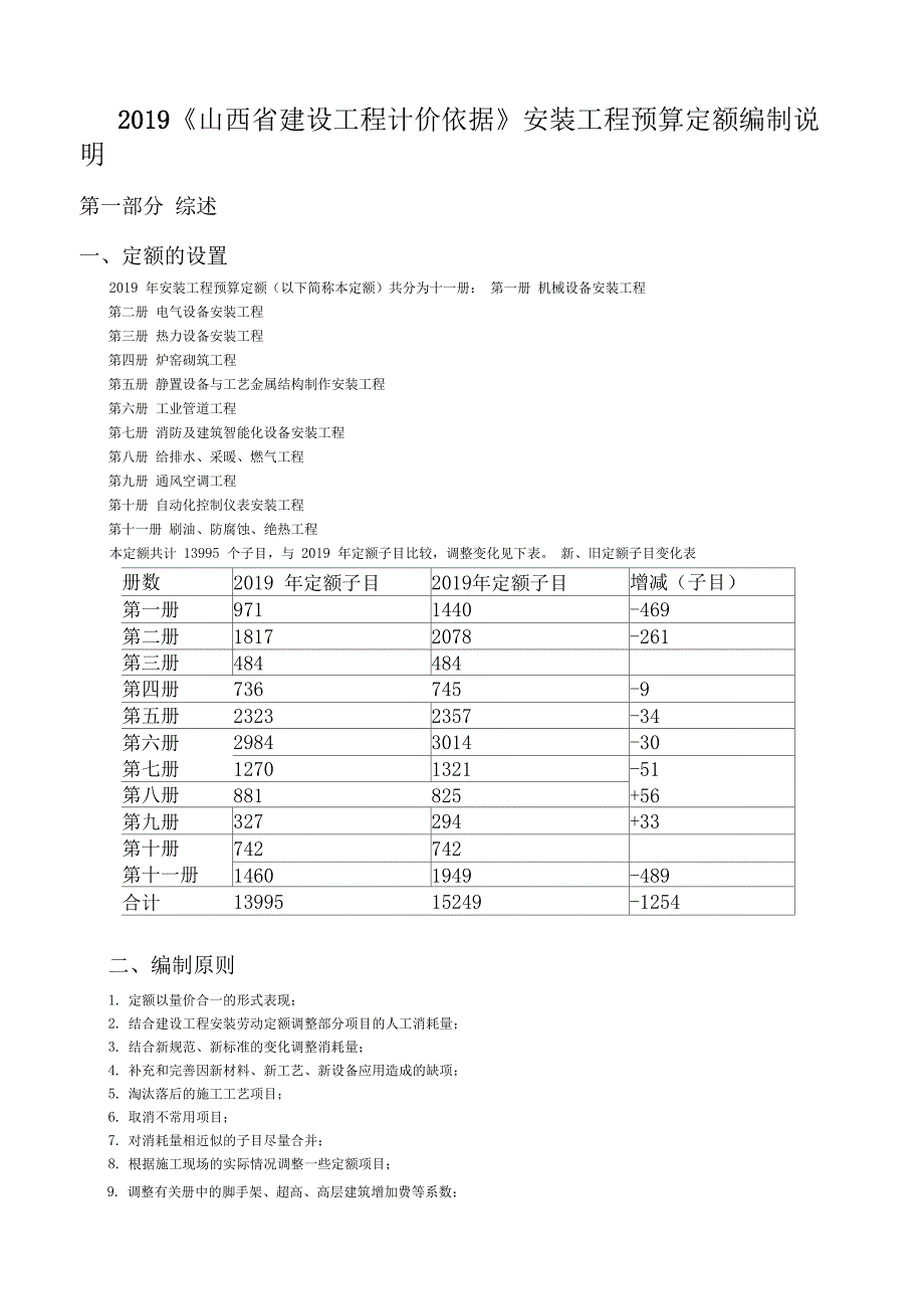 2019《山西省建设工程计价依据》安装工程预算定额编制说明word资料18页(DOC 18页)_第1页