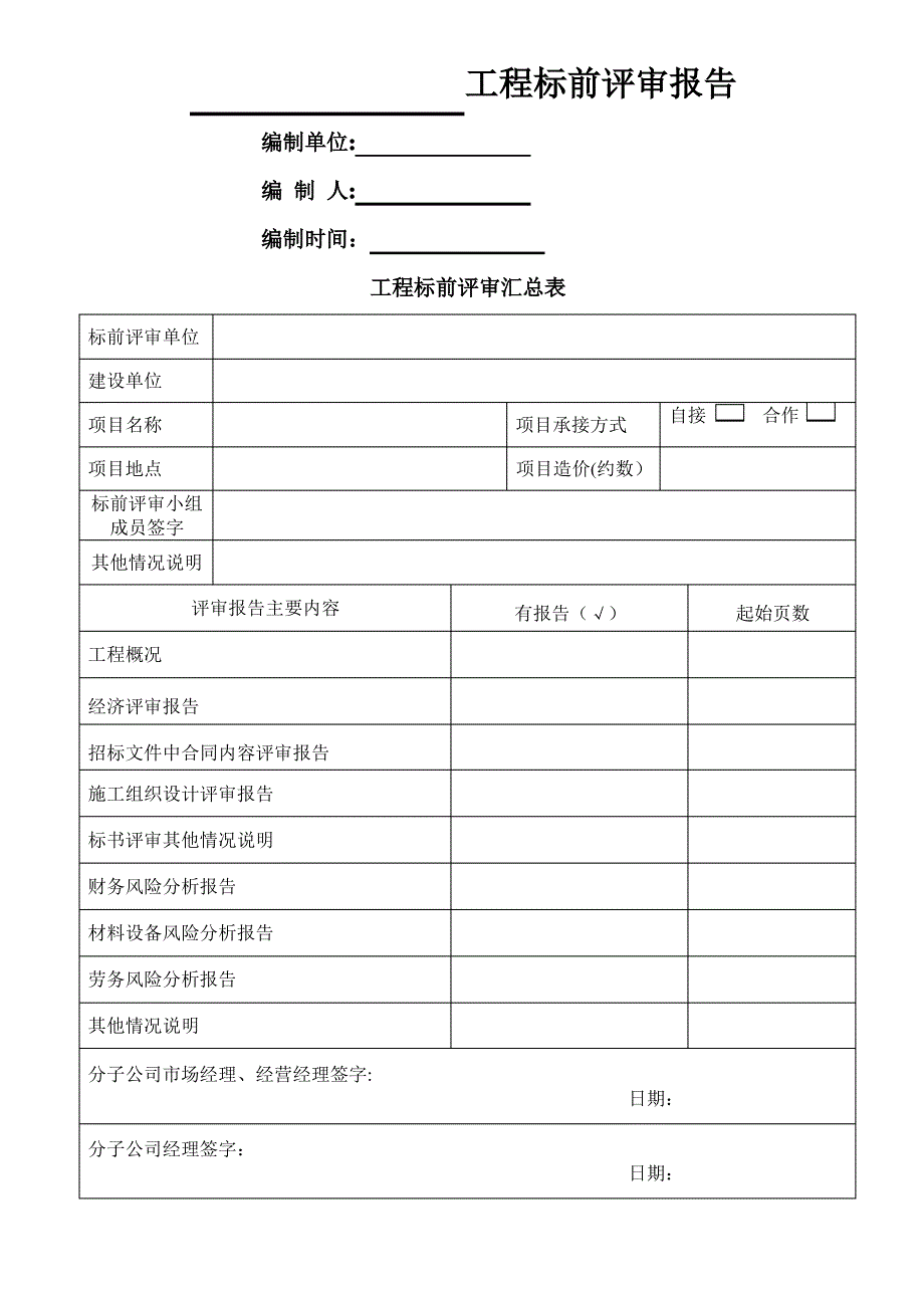 标前评审报告格式_第1页